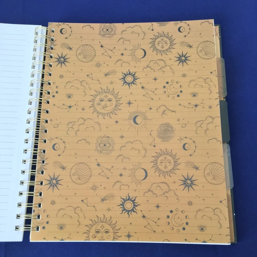 Celestial Galaxy Moon Spiral Notebook